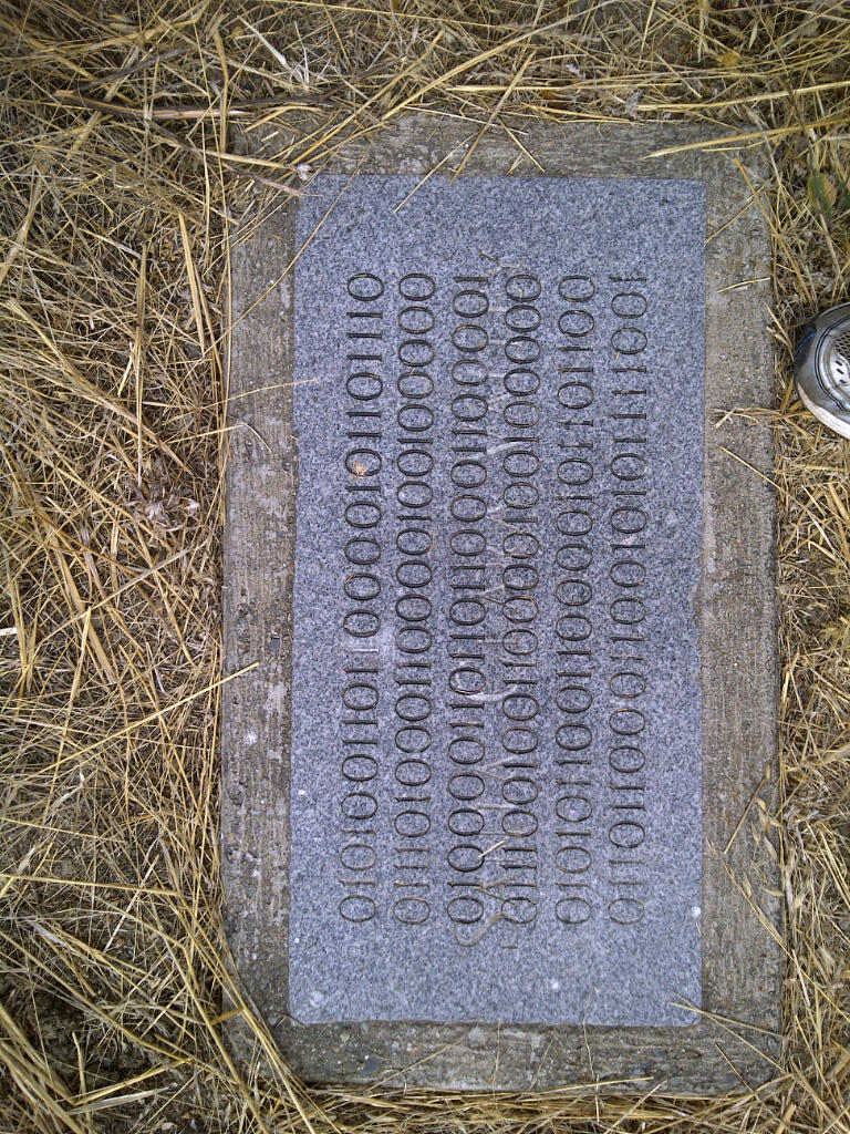 Hidden binary message on coyote creek trail